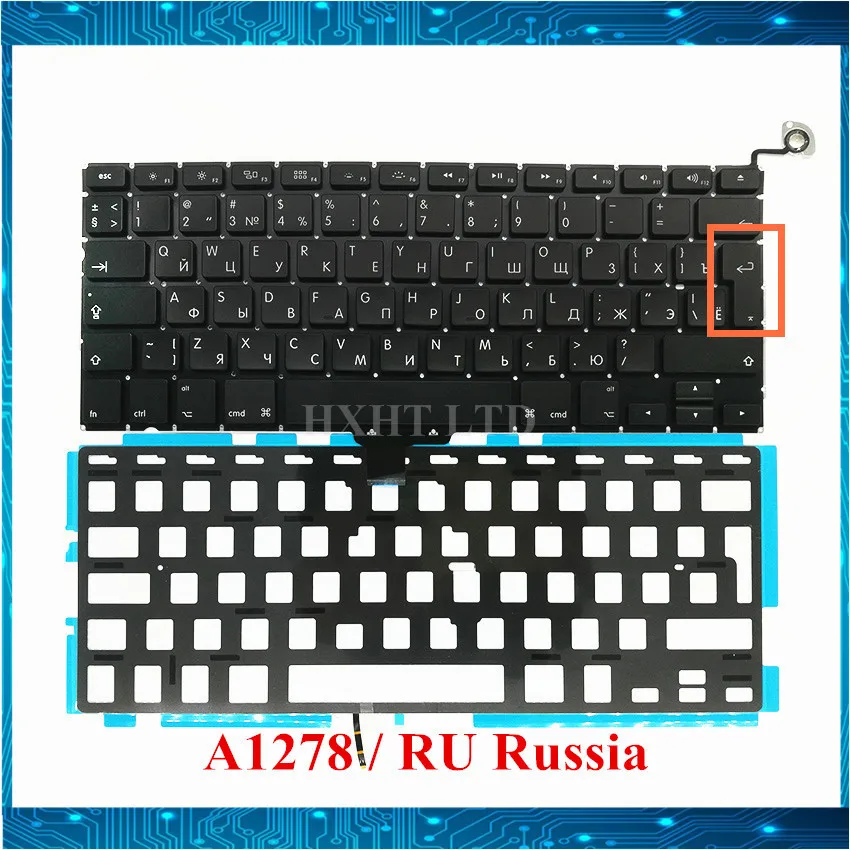 Клавиатура для ноутбука A1278 RU русская клавиатура с подсветкой Macbook Pro 13 дюймов 2009