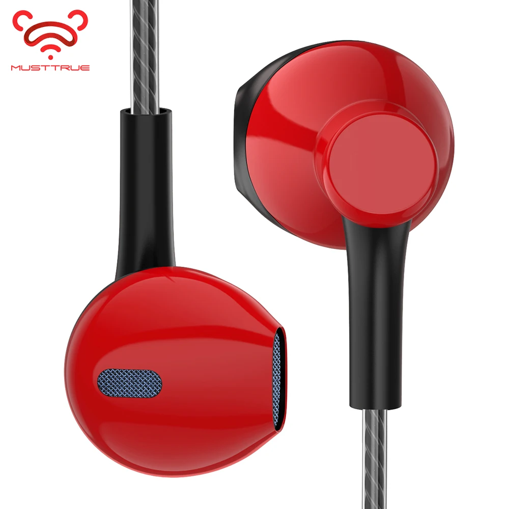 MUSTTRUE половина наушники вкладыши бас звук стерео музыка гарнитура с микрофоном