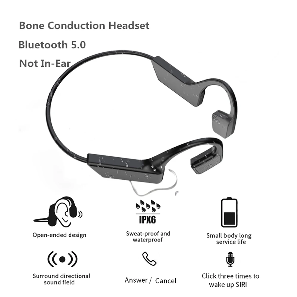 Костная проводимость bluetooth наушники handsfree водонепроницаемые спортивные