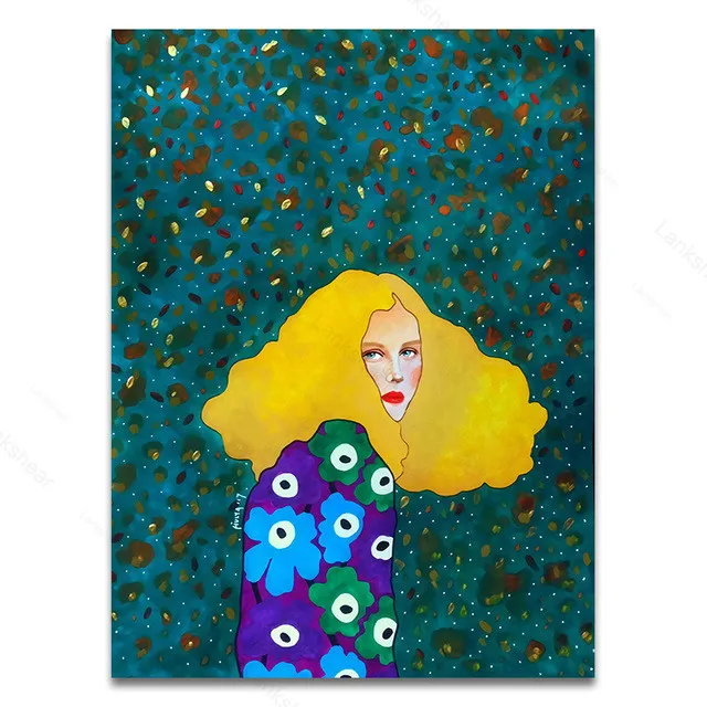 

Nordic Modern Style Handdraw Characters Colorful Canvas Painting Poster Print Decor Wall Art Pictures for Living Room Bedroom