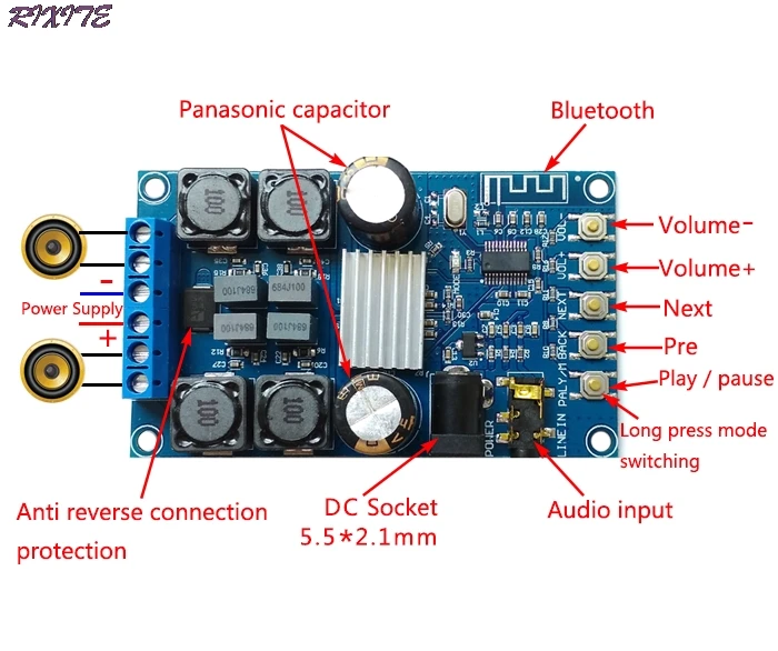 2-канальный TPA3116 50 Вт + 2 0 аудио беспроводной Bluetooth стерео цифровой усилитель