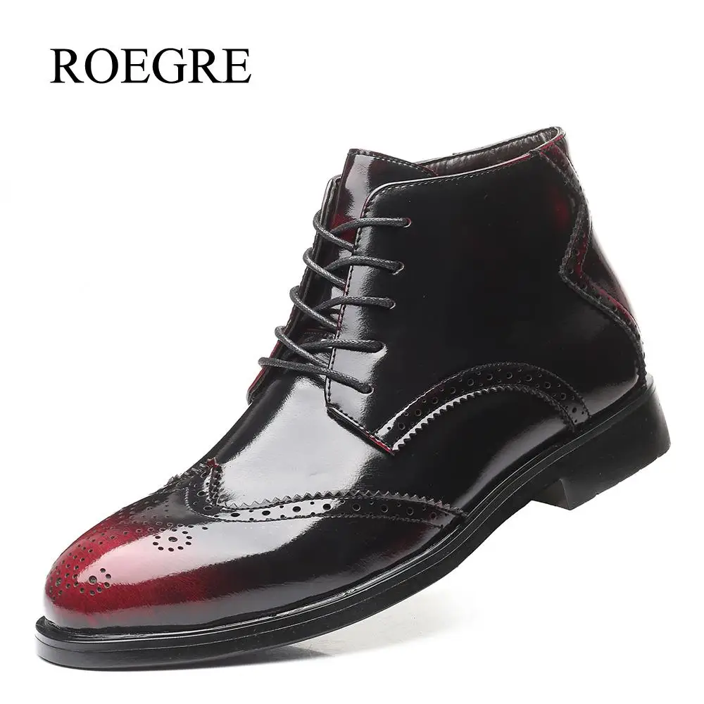 Мужские ботинки Martens коричневые кожаные оксфорды на шнуровке размер плюс 38 48