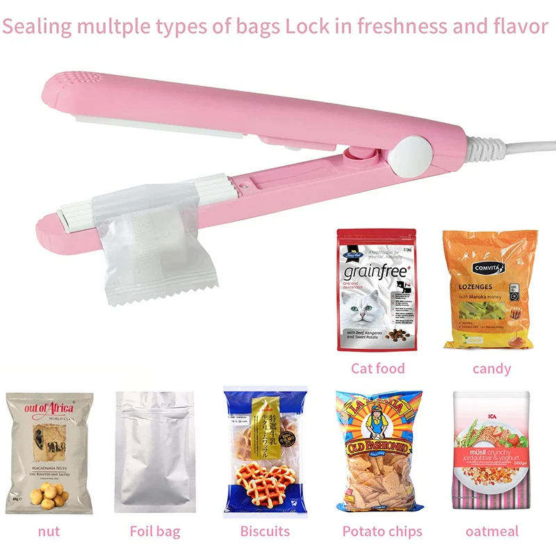 

Mini Food Bag Package Sealing Machine Smart Control Corrugated Suspension Heating Sealer Clip for Airtight Food Storage