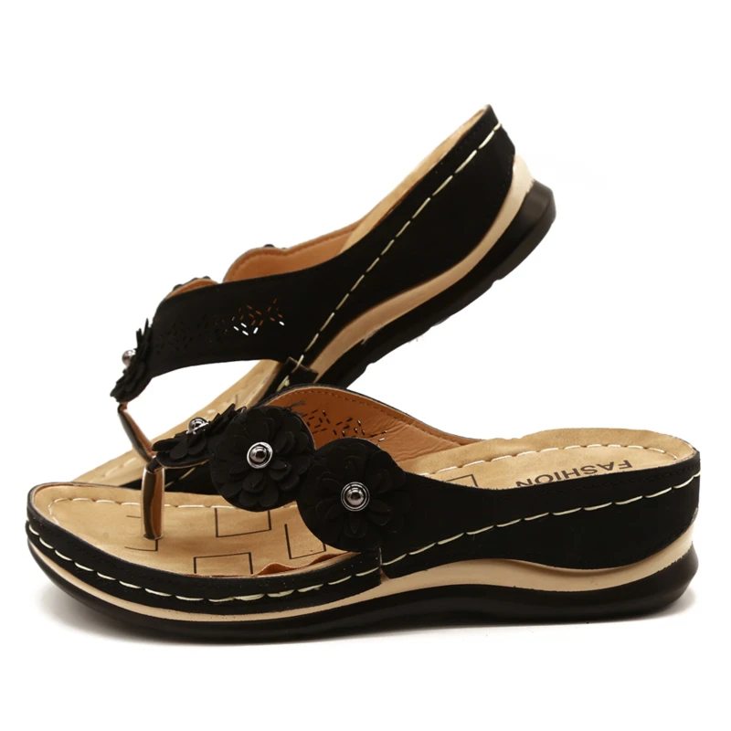 

Summer Women Sandals Flower Wedge Ladies Open Toe Casual Shoes Platform Flip Flops Wedge Slides Beach Shoes Woman Sandalia