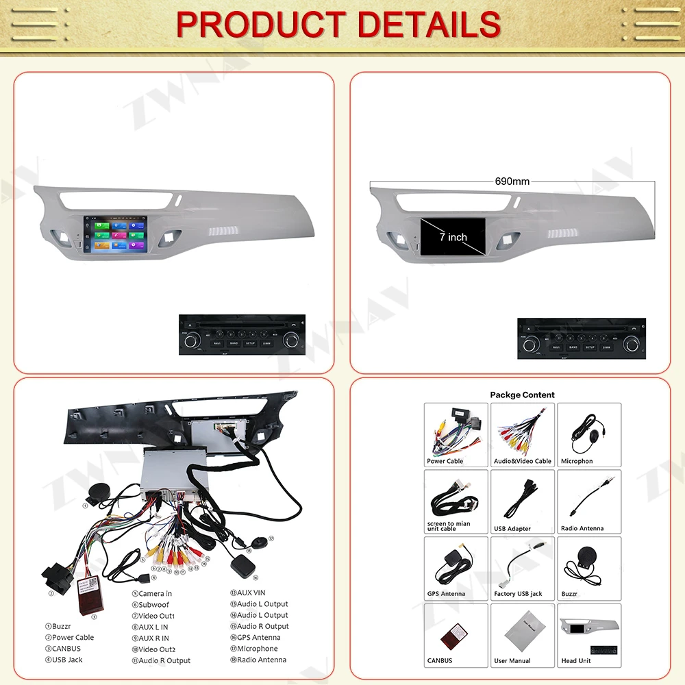 Автомобильный DVD стерео Мультимедийный Плеер IPS Android 9 0 для Citroen C3 DS3 2010 2013 2014 2016