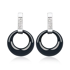 As Picture 6 Элегантный стиль белые черные серьги-гвоздики из керамики для женщин CZ Кристалл здоровые керамические женские серьги Свадебные ювелирные изделия подарок Мода - Окраска металла: As Picture 6