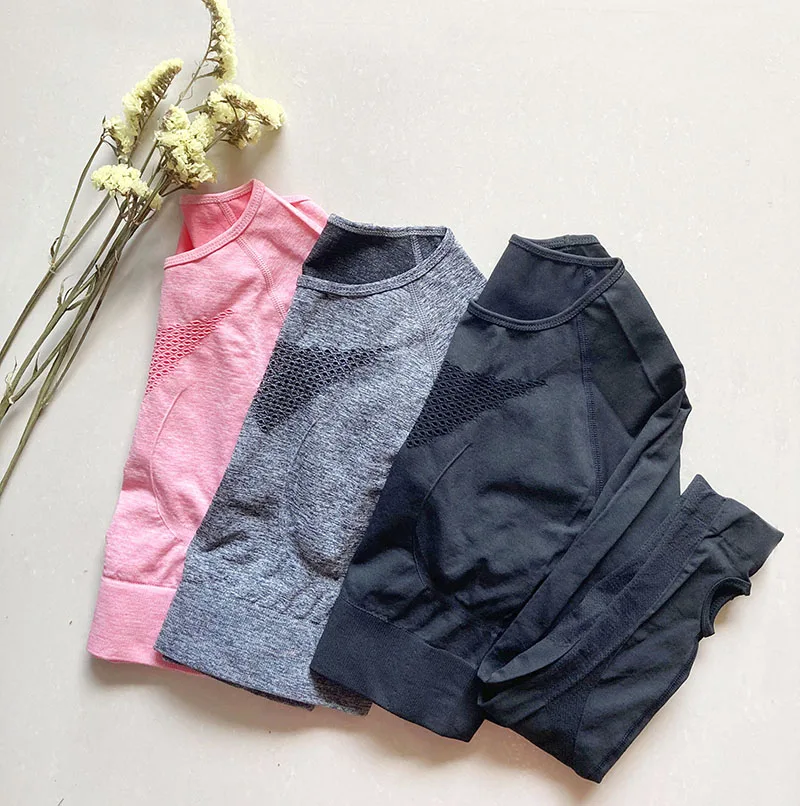 

Seamless Breathable Women's Fitness T-Shirt Long Sleeve Power Stretch Sport Crop Top Female Running Gym Clothing Girl Yoga Wear