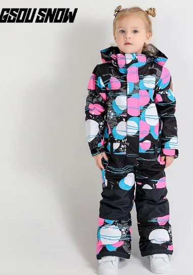 Детский лыжный комбинезон зимний цельный спортивный костюм для мальчиков