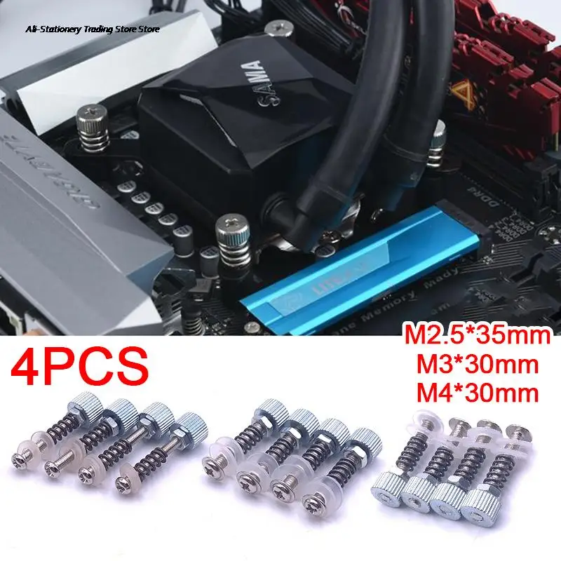 

4Pcs Iron Fixed Screws For CPU GPU Graphics Card PC Computer Water Cooling Block Screws Adapter