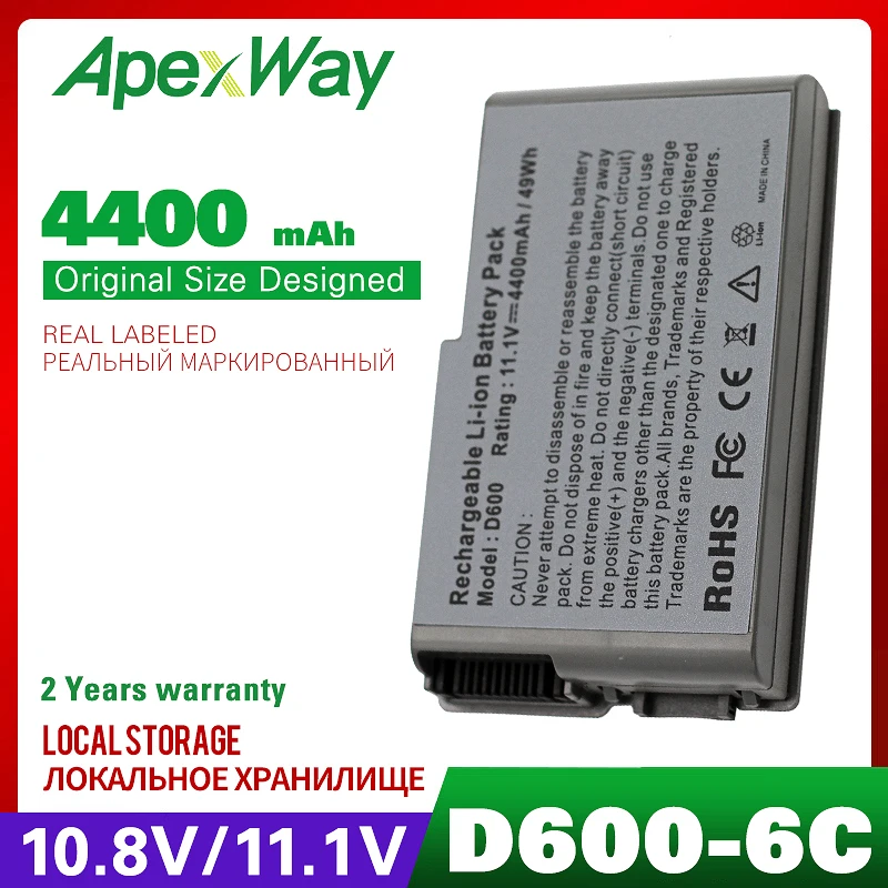 

11.1V Laptop Battery for Dell Latitude D500 D600 Series D505 D510 D520 D530 D610 4M010 4P894 6Y270 9X821 BAT1194 C1295 C2603