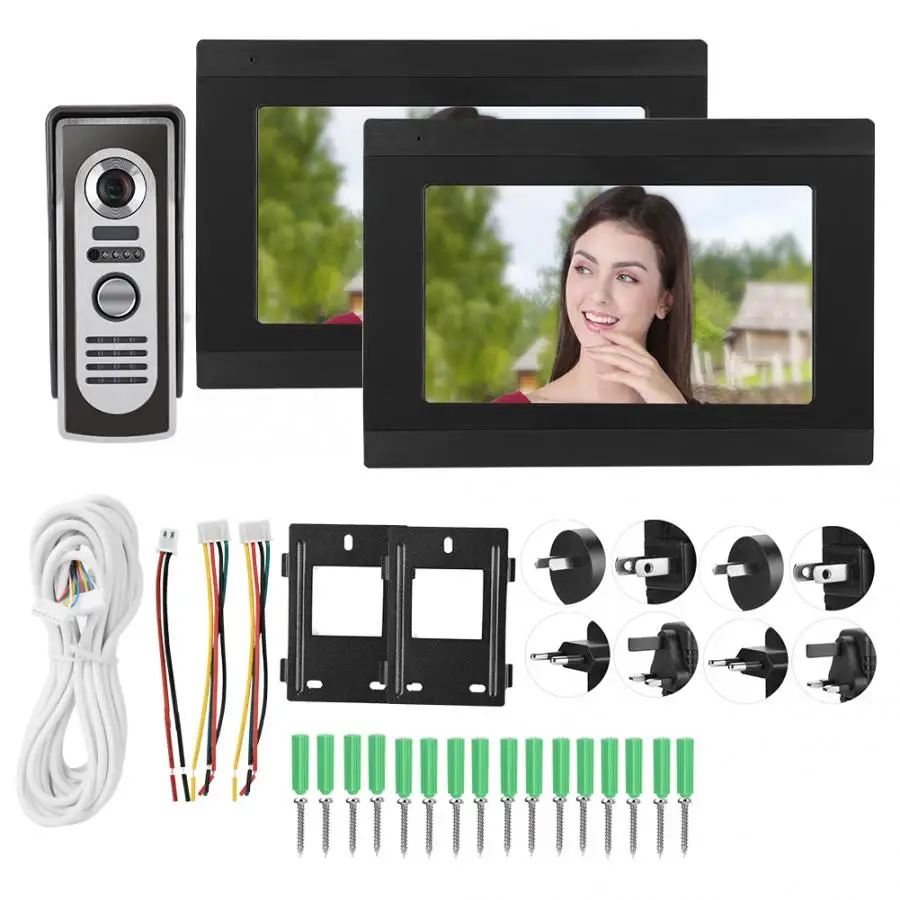 Visual Intercom Doorbell 1V2 7inches IR WIFI Video Visible APP Camera 1080P 100-240V door bell waterproof | Обустройство дома