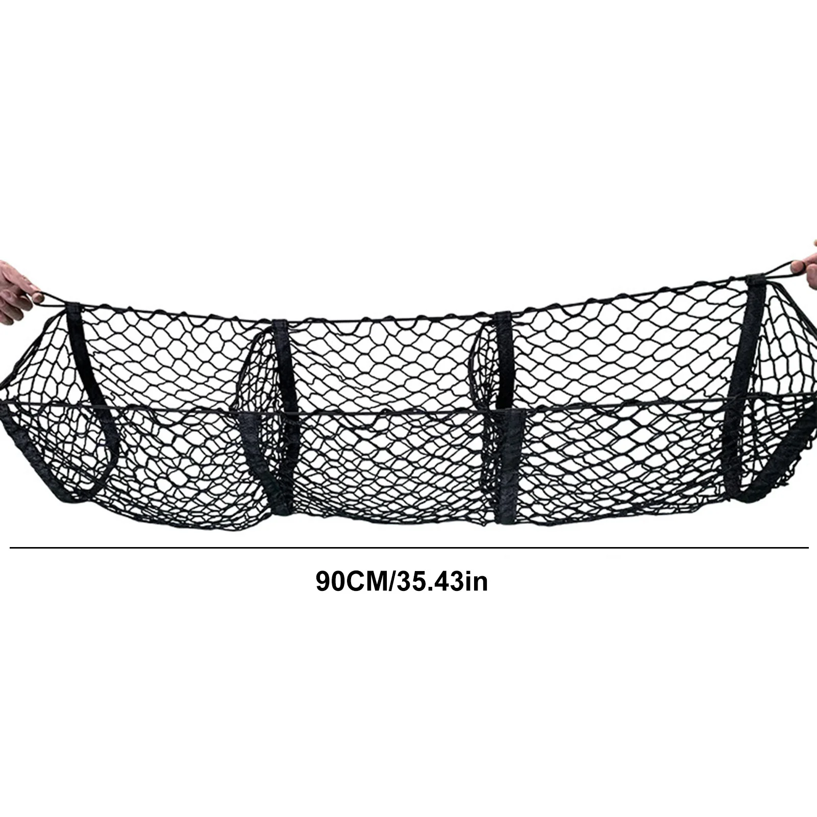 Car Trunk Net Pocket Storage Bag Heavy Cargo For SUV Pickup Truck Bed Black Mesh Belt 4 Hooks And Loop Forceful | Автомобили и