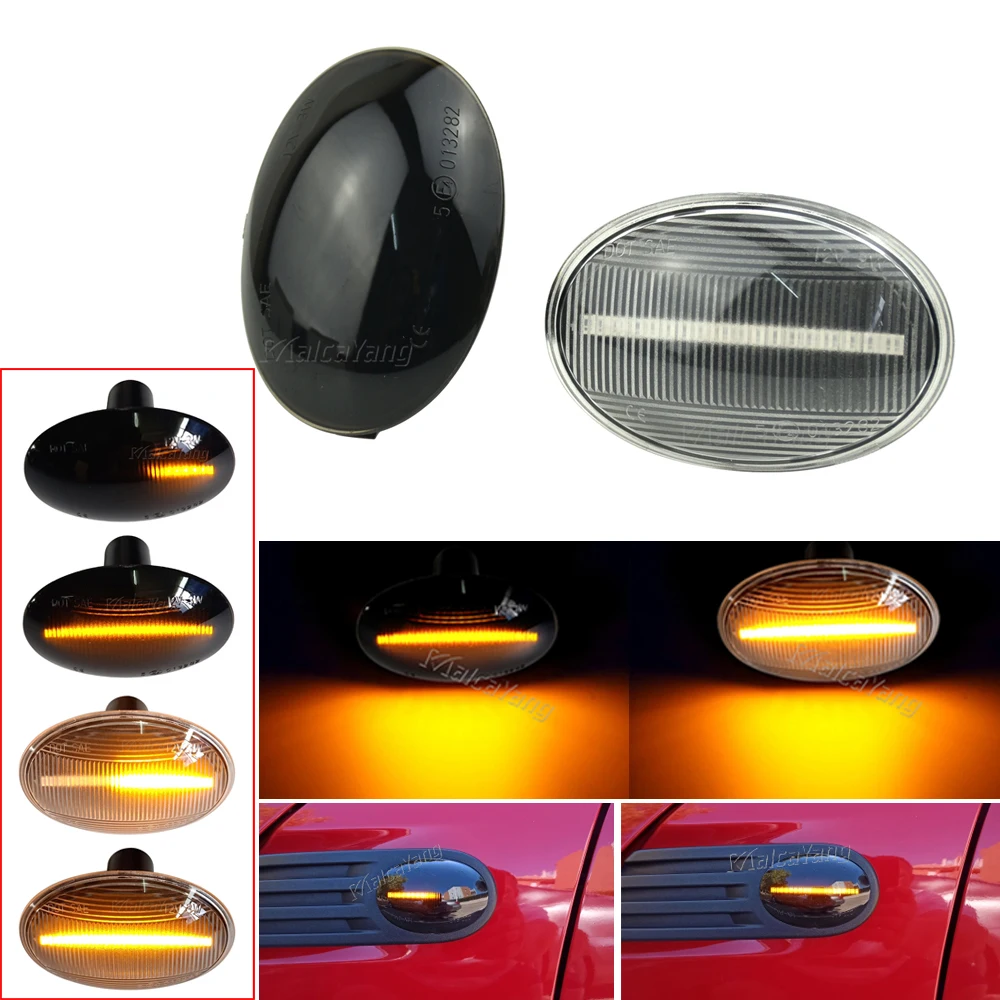 

2pcs Smoke Led Dynamic Side Marker Turn Signal Light Sequential Blinker Lamp For BMW MINI Cooper R55 R56 R57 R58 R59 2007-2013