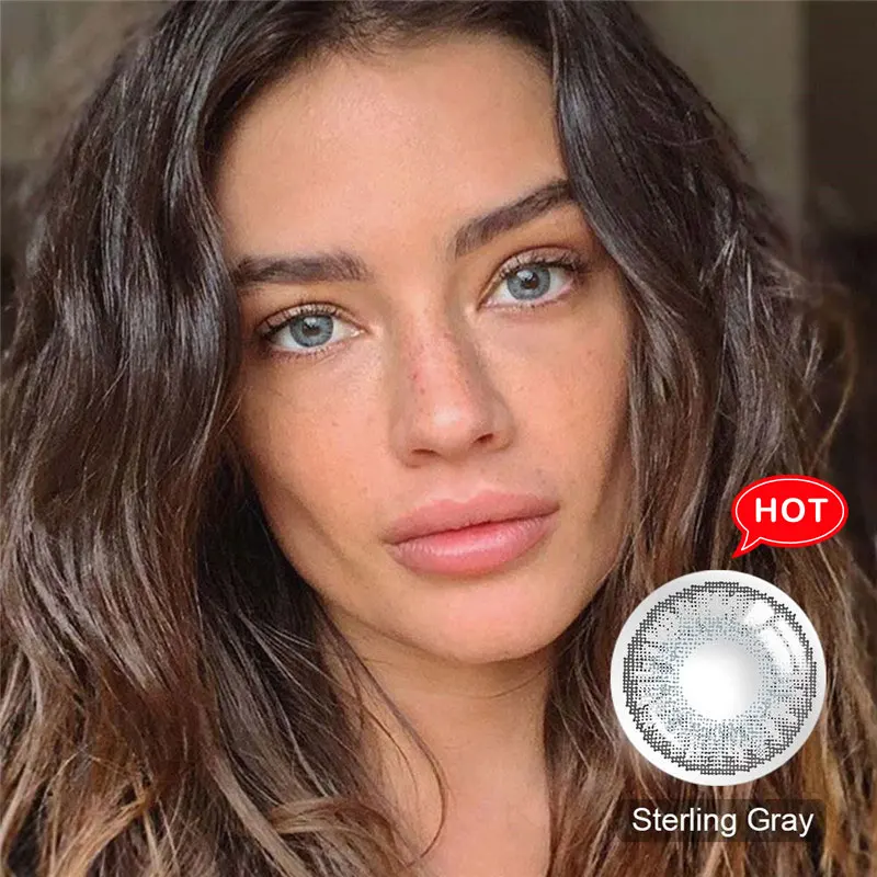 Голубые и серые контактные линзы 1 пара цветных контактных линз для