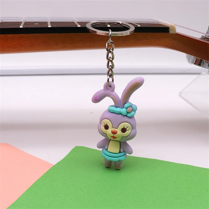 

Disney Stellalou Pendant Keychain Cartoon Unicorns Keyhcoan Toys For Children Keyhchains Women Fashion Car Jeyring Girls Gifts