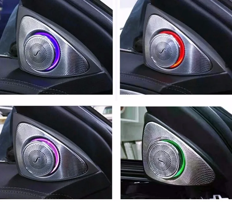 

64 Цвета автомобильный вращающийся твитер окружающей среды светильник для Mercedes Benz W222 S класс левый и правый боковой двери высокочастотные динамики с светодиодный светильник