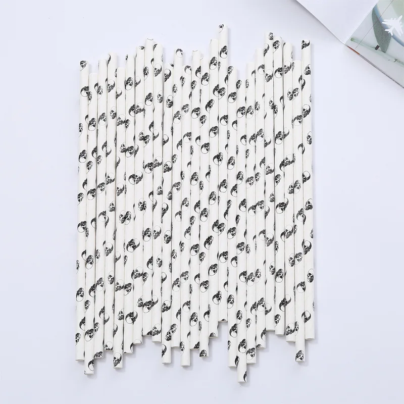 

100Pcs Kraft Paper Drinking Straws Juices Shakes Halloween Party Supplies K9Store