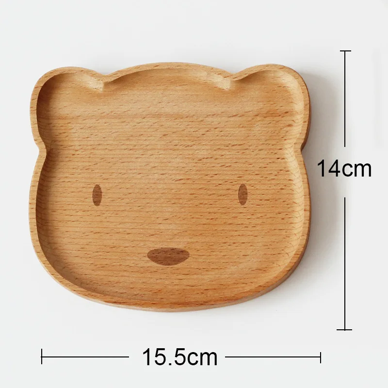 Wooden Baby Food Dishes Plate Kids Feeding Eating Set Platos Children Baby Servies Tableware Bowl Topper Tray Assiette M0326 images - 6