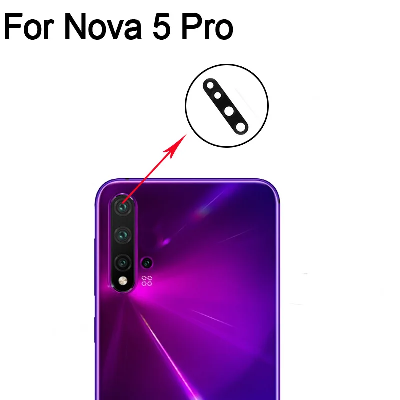 

2 шт. 100% Новинка для Huawei Nova 5 Pro задняя камера стеклянный объектив для Huawei Nova5 Pro запасные части для замены для Huawei Nova 5 Pro