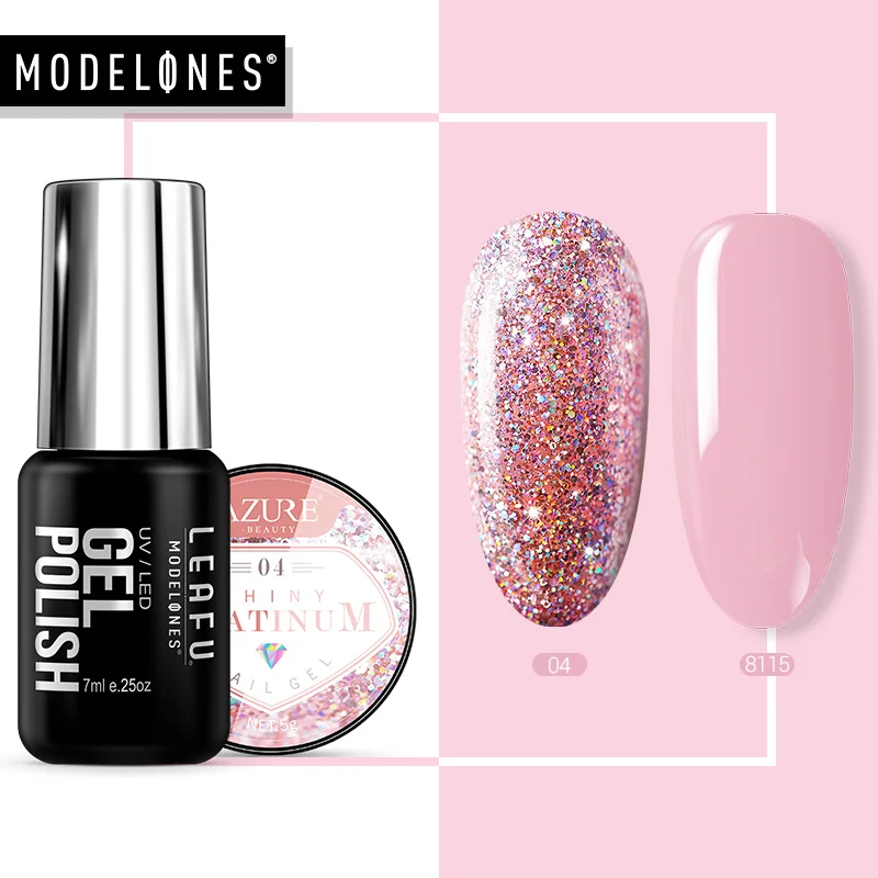 Modelones Платиновые блестки Led ногтей Гель-лак набор сделай сам для дизайна Блеск