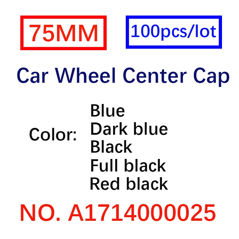 

100pcs/lot 75mm 3pin Dark Blue Car Wheel center Hub Caps For CLA CLS A1714000025 Covers Cap Badge Emblem Car Styling