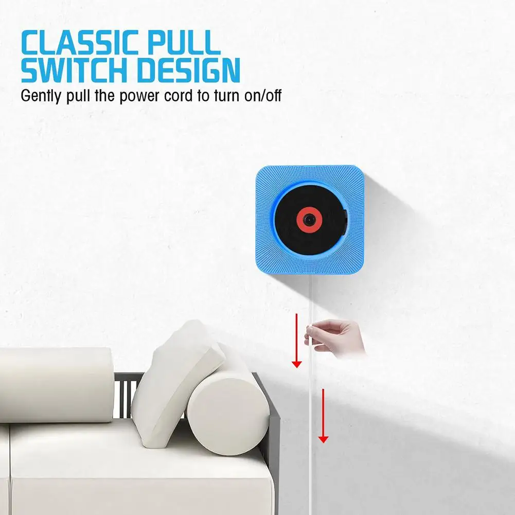 

Ostart CD Player Wall Mountable Bluetooth Portable Home Audio Box with Remote Control FM Radio Built-in HiFi Speakers MP3