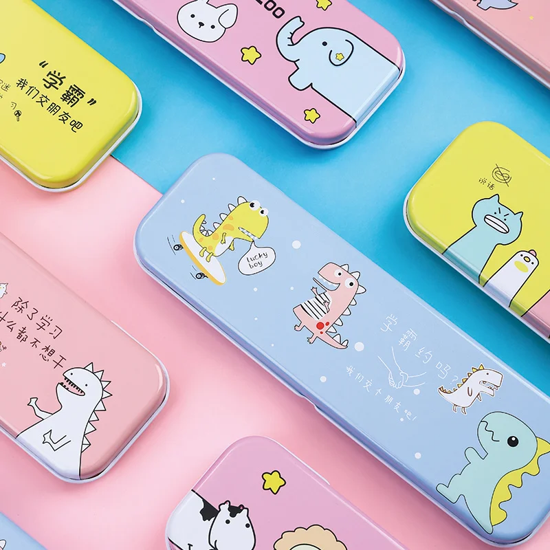 1 шт. милый мультяшный Железный чехол карандаш с жестяным покрытием школьные