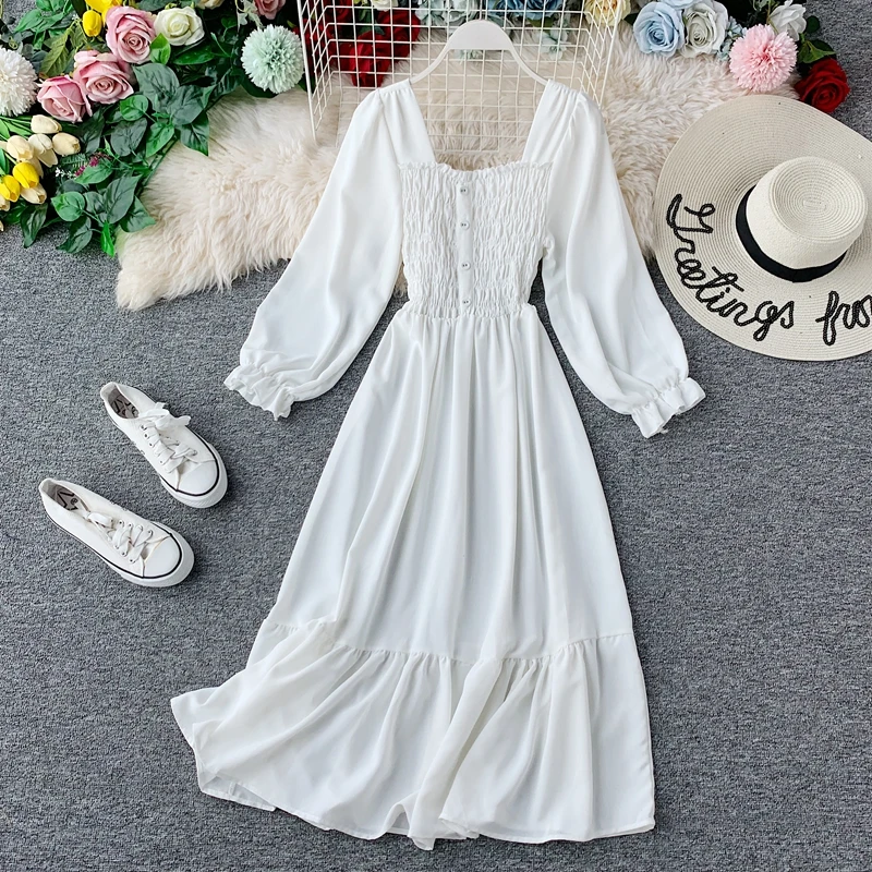 Женское винтажное платье с длинным рукавом однотонное облегающее