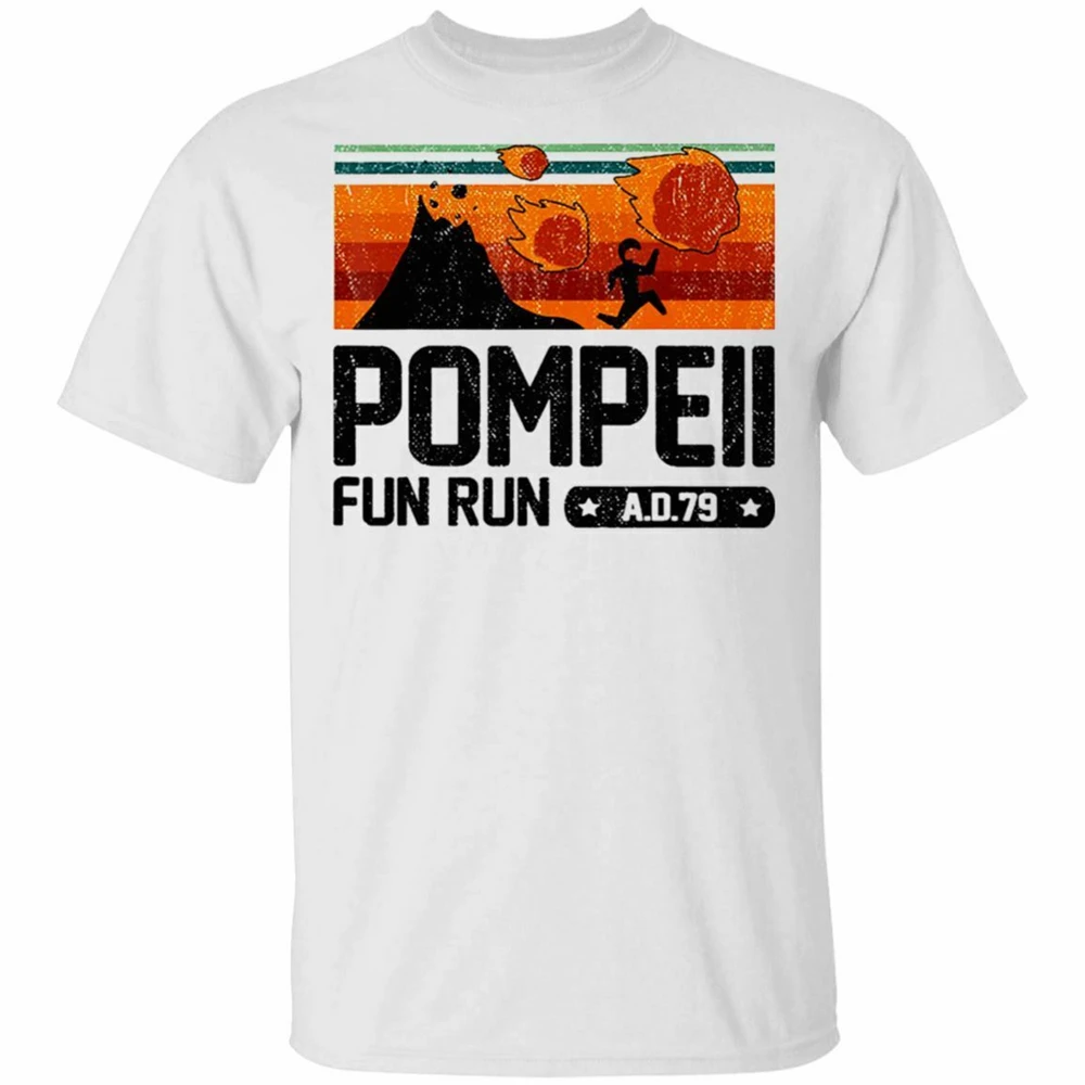 Pompeii Fun Run 79 Ad Ретро Винтажная Футболка Размер Sportswear Спортивная футболка|Мужские