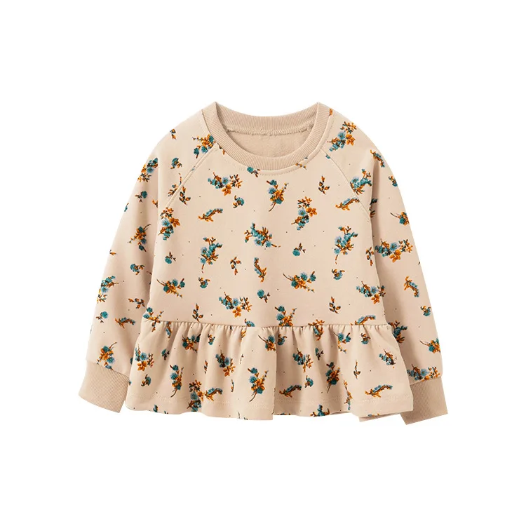 

2 3 4 5 6 7 Y Toddler Girls Hoodies Kids Clothing Autumn Long Sleeve Tops for Girl Korean Print Frilled Edges Girl Sweatshirts