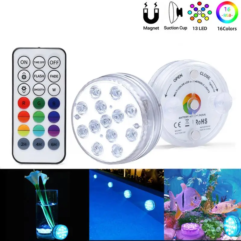 

Submersible LED Light Battery Operated Color Changing Waterproof Underwater LED Lights for Pool Fountain Pond Vase Party