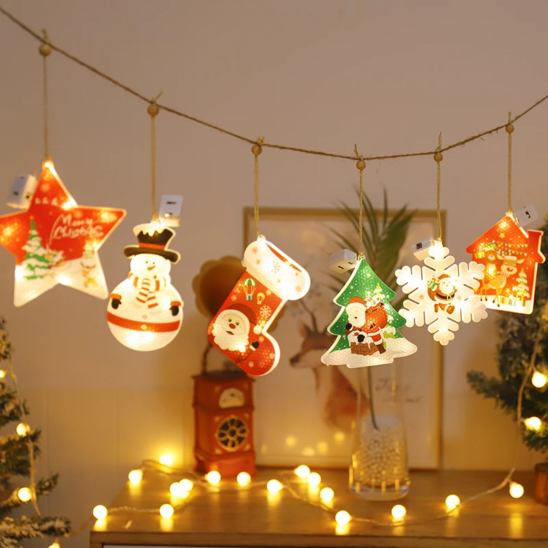 Christmas decorations Shop window scene Layout Christmas tree LED lights flashing lights string lights sky stars hanging lights