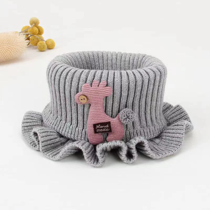 Детский шарф 2021 теплый милый мультяшный вязаный однотонный круглый шерстяной