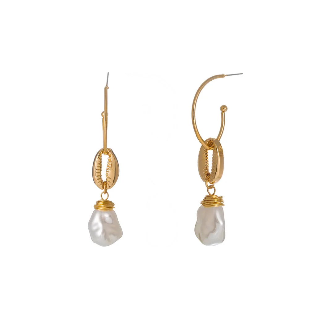 Женские Висячие серьги с жемчугом в стиле барокко нестандартные подвески