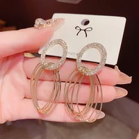 european and american fashion simple stainless steel metal gold hoop earrings for woman delicate statement earrings jewelry gift
