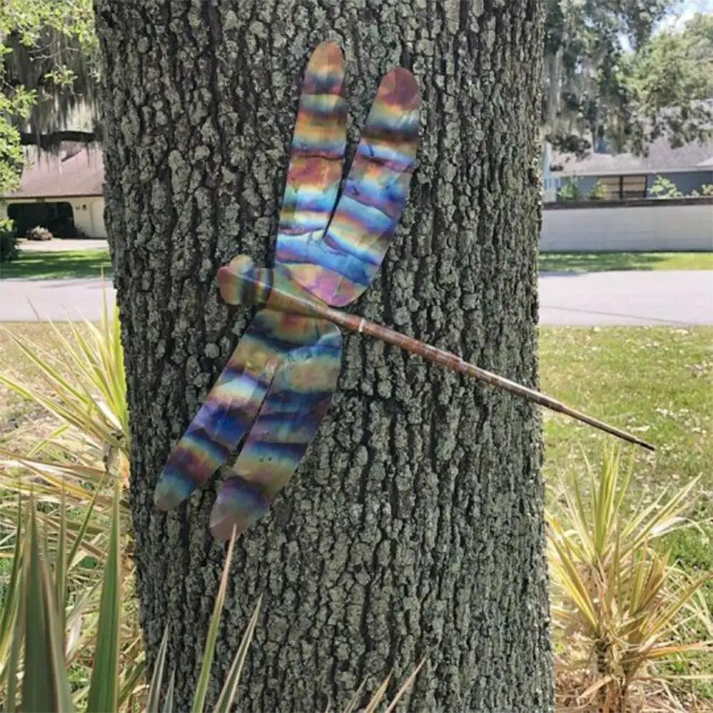 Красочные подвесные украшения в виде бабочки и стрекозы металлические статуи