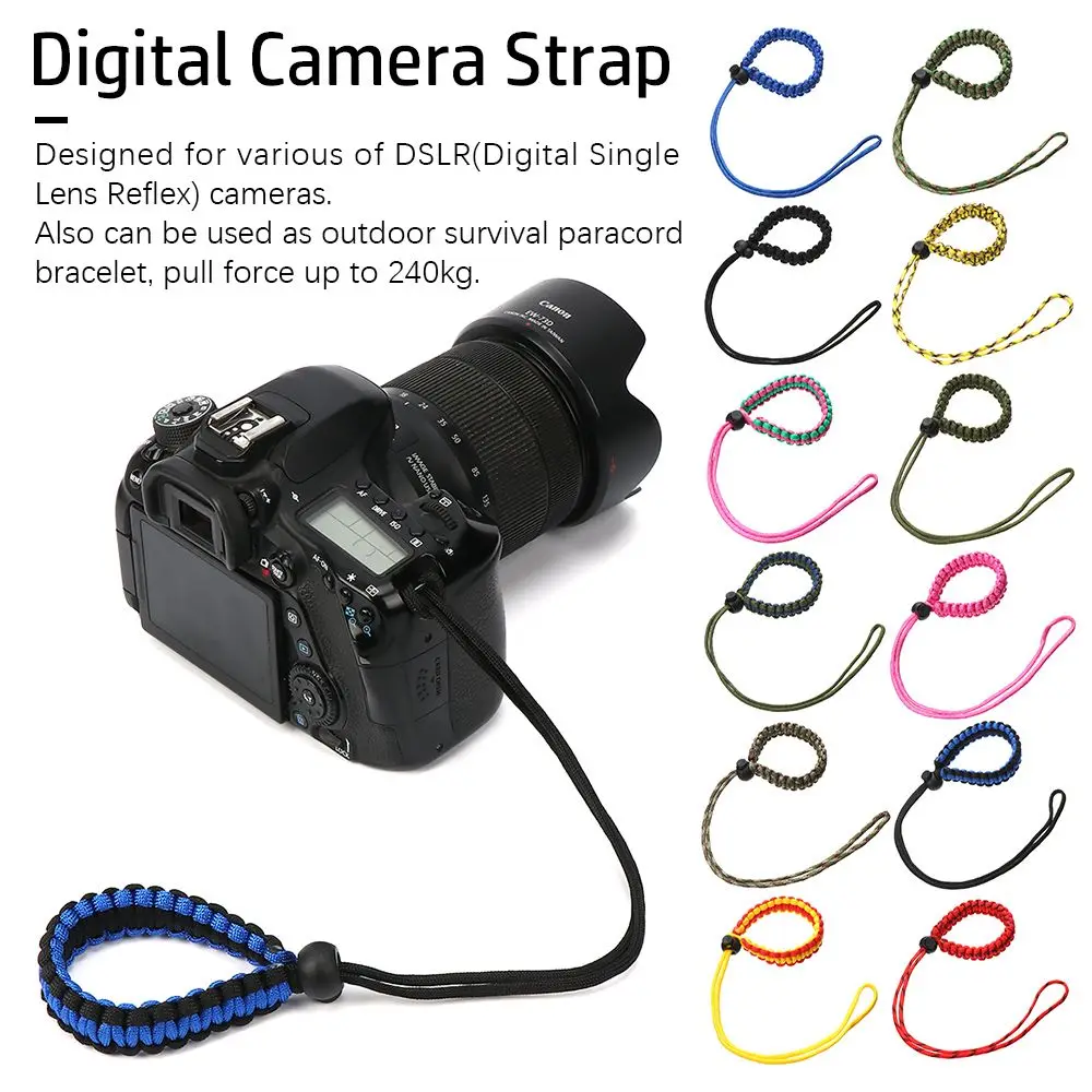 

Newest Accessories Outdoor Hand Grip Digital Camera Strap Cameras Wrist Straps Paracord Braided Flashlight Wristband