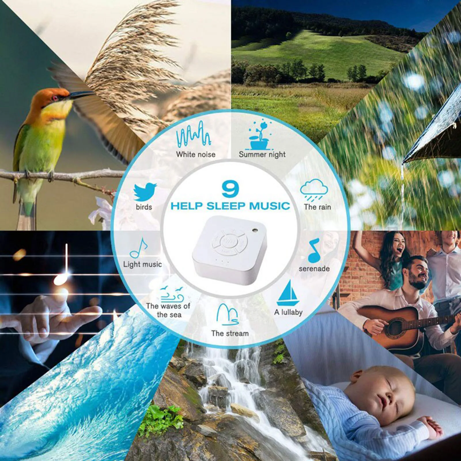 Вспомогательное устройство для сна прослушивания соски звуковой аппарат с белым