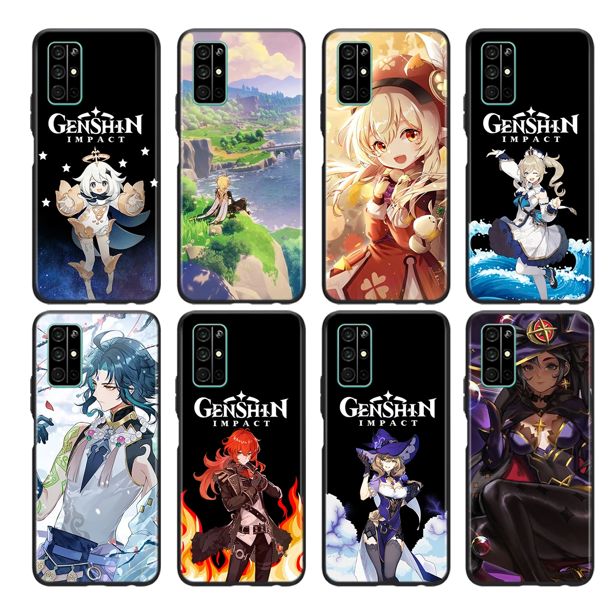 

Games Genshin Impact Soft TPU Cover For Honor 9 10 X10 9A 9C 9S 9N 10i 10X 9X Lite Pro 5G Phone Case Shell