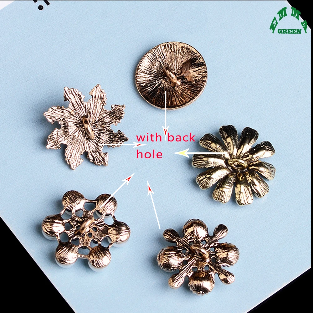 Flat back Rhinestone Snowflake Buttons for Women Wedding Jewelry 20pcs Pearls Embellishment Scrapbooking DIY Crafts
