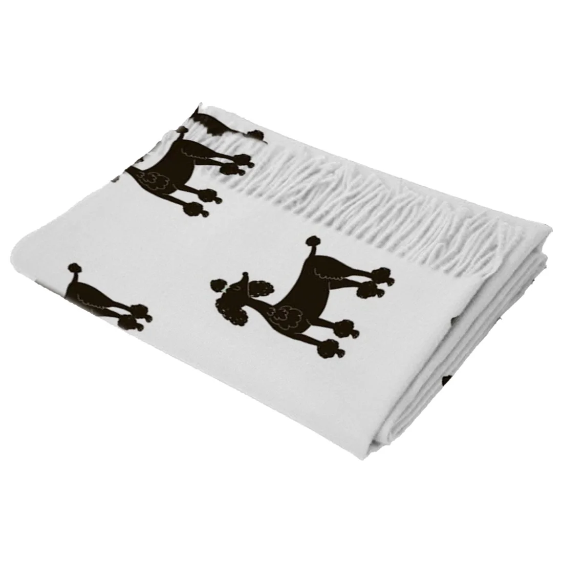 Одеяло с животным черного щенка Тедди шаль шерстяная для женщин дизайнерская