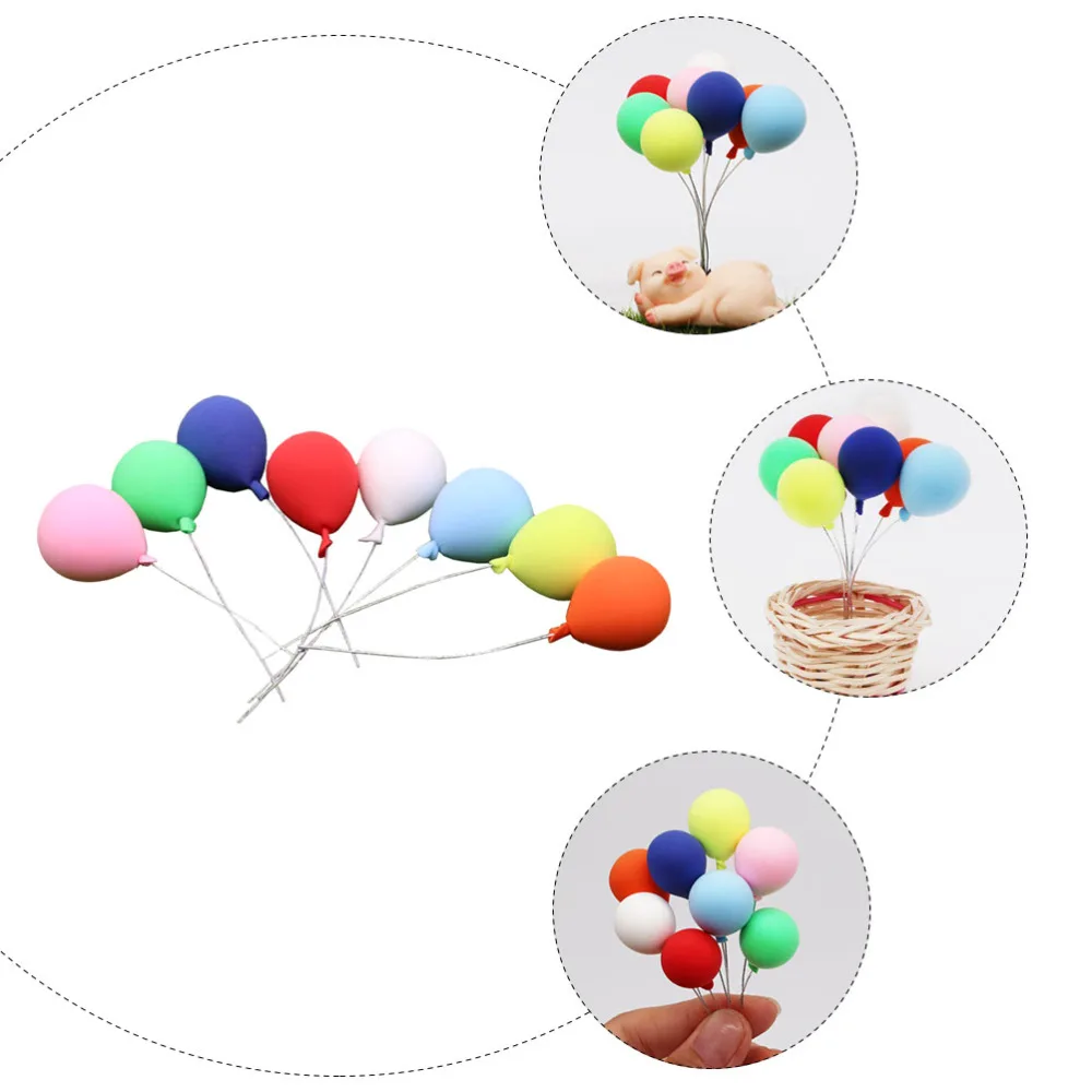 

8pcs Lifelike Miniature Balloon Model Micro Garden Landscape Decoration