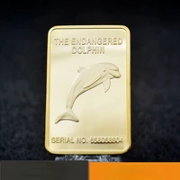 24k australia dolphin gold bar animal commemorative coin square coin gold plated gold bar