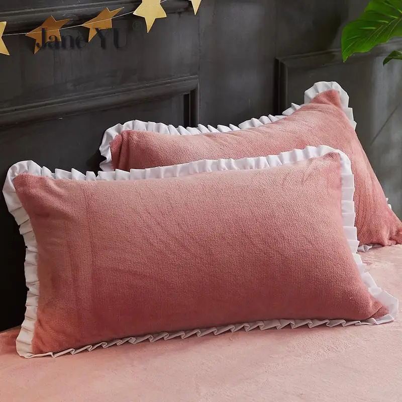 Зимняя фланелевая наволочка Jane YU из кораллового ворса плотная и теплая для