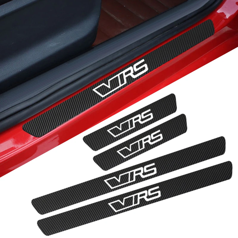 Защитная Наклейка из углеродного волокна Накладка на порог автомобиля наклейка