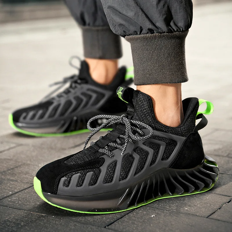 

High Quality Fashion Blade Design Mesh Breathable Men Shoes Trendy Chunky Casual Sneakers