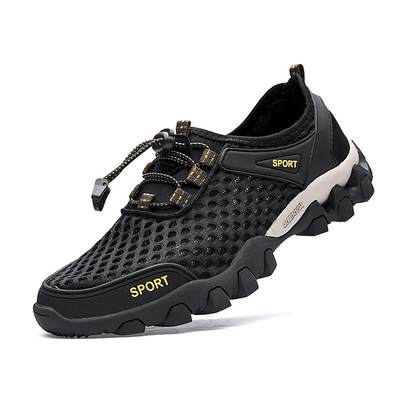 Сандалии мужские из быстросохнущей кожи легкие износостойкие Нескользящие для