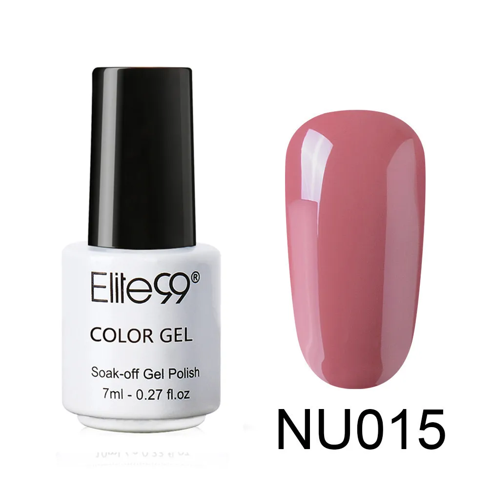 7ml NU015 Elite99 телесный Цветной Гель-лак Полупостоянный Vernis праймер верхнее покрытие УФ светодиодный гель лак удаляющийся замачиванием ногти "сделай сам" Маникюр гель лак - Цвет: 7ml NU015