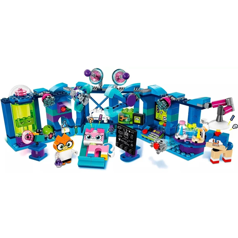 

NEW Cartoon Colorful TV Unikitty Cat Dr. Fox Laboratory Building Block Bricks Toys Kits Christmas Friends 41454 11018 gifts