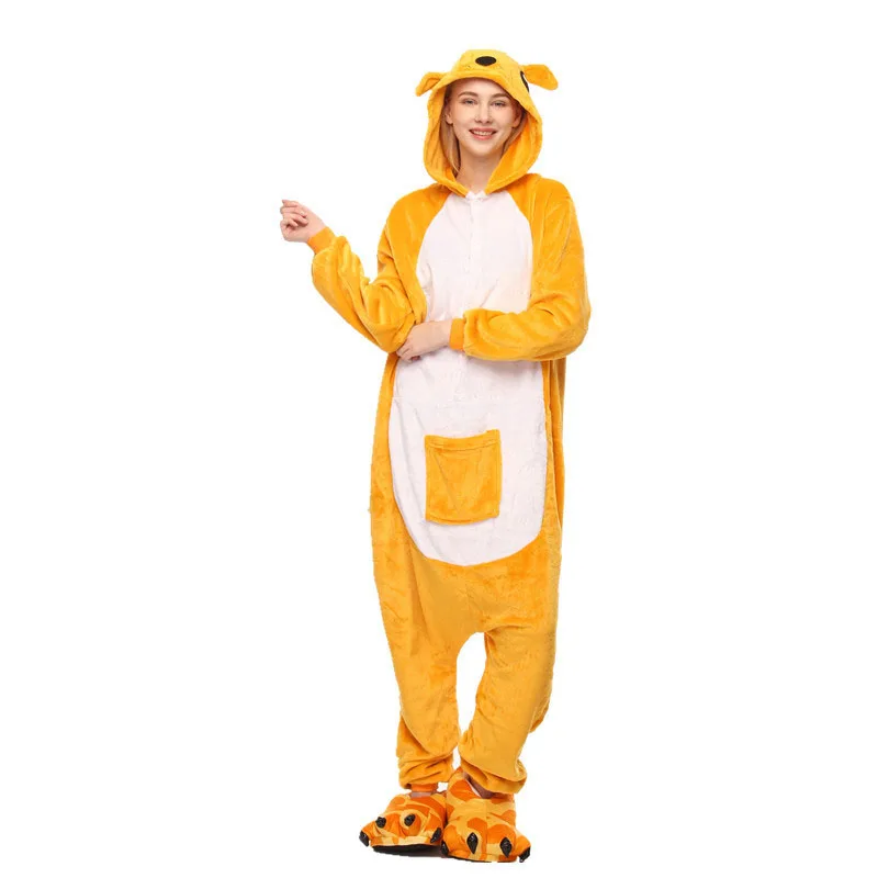 Фланелевые кигуруми кенгуру для взрослых на Хэллоуин костюм косплея женский